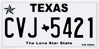 TX license plate CVJ5421
