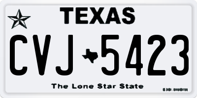 TX license plate CVJ5423