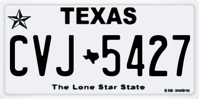 TX license plate CVJ5427