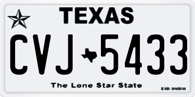 TX license plate CVJ5433