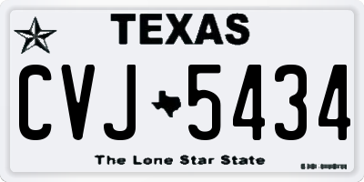 TX license plate CVJ5434