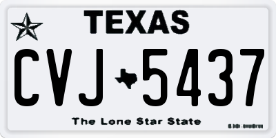 TX license plate CVJ5437