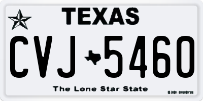 TX license plate CVJ5460