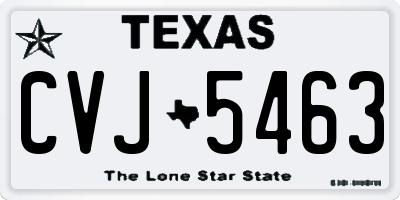 TX license plate CVJ5463
