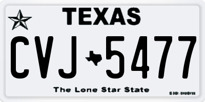 TX license plate CVJ5477