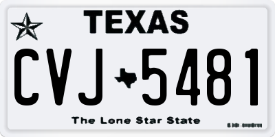 TX license plate CVJ5481