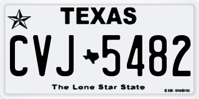 TX license plate CVJ5482
