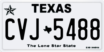 TX license plate CVJ5488