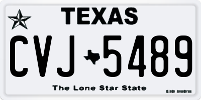 TX license plate CVJ5489