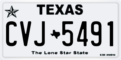 TX license plate CVJ5491