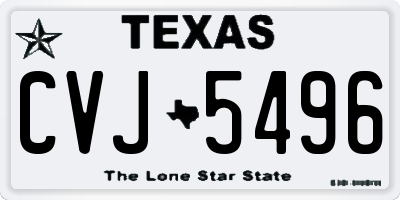 TX license plate CVJ5496