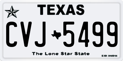 TX license plate CVJ5499