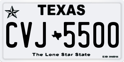 TX license plate CVJ5500