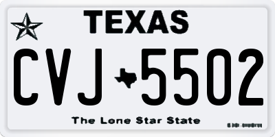 TX license plate CVJ5502