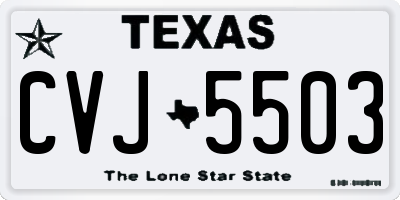 TX license plate CVJ5503