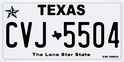 TX license plate CVJ5504