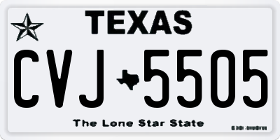 TX license plate CVJ5505