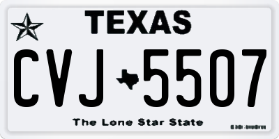 TX license plate CVJ5507