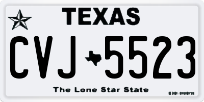 TX license plate CVJ5523