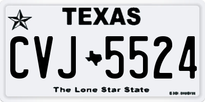 TX license plate CVJ5524