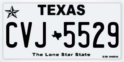 TX license plate CVJ5529