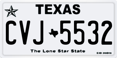 TX license plate CVJ5532