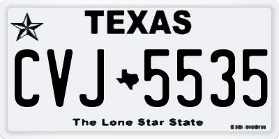 TX license plate CVJ5535