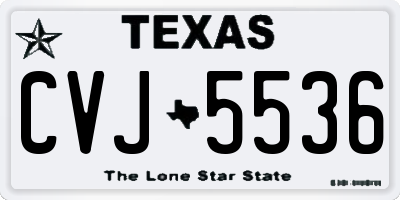 TX license plate CVJ5536