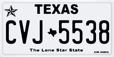 TX license plate CVJ5538