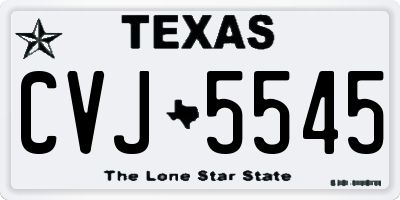 TX license plate CVJ5545