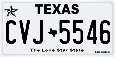 TX license plate CVJ5546