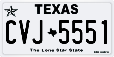 TX license plate CVJ5551