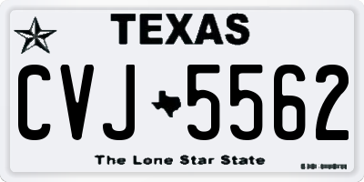 TX license plate CVJ5562