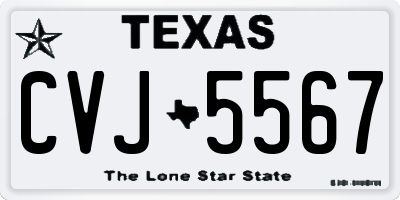 TX license plate CVJ5567