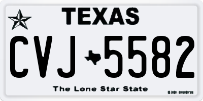 TX license plate CVJ5582