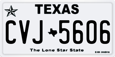 TX license plate CVJ5606