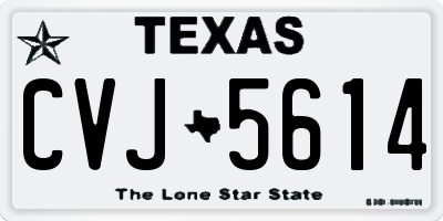 TX license plate CVJ5614