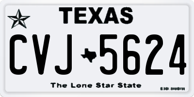 TX license plate CVJ5624