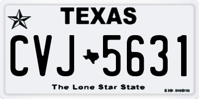 TX license plate CVJ5631