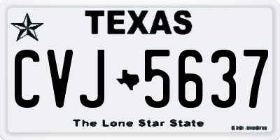 TX license plate CVJ5637