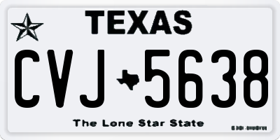 TX license plate CVJ5638