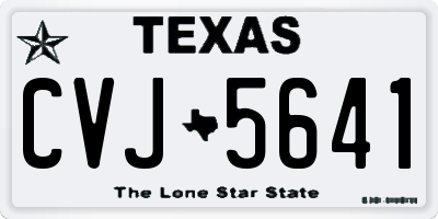 TX license plate CVJ5641