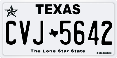 TX license plate CVJ5642