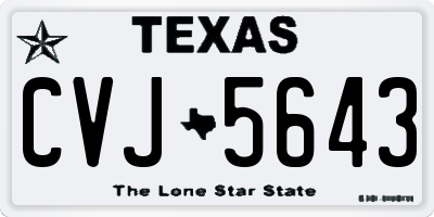TX license plate CVJ5643