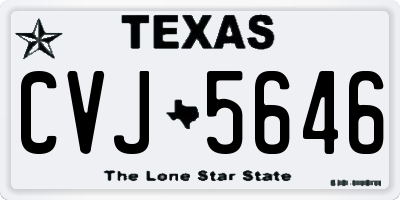TX license plate CVJ5646
