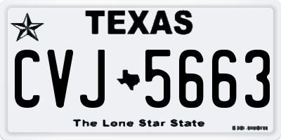 TX license plate CVJ5663