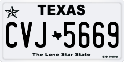 TX license plate CVJ5669