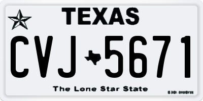 TX license plate CVJ5671