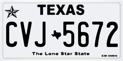 TX license plate CVJ5672