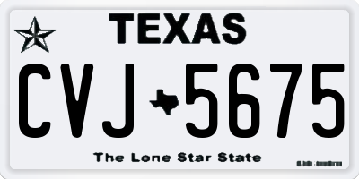 TX license plate CVJ5675